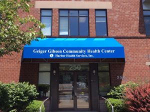 Entrance to Geiger Gibson Community Health Center