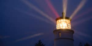 Lighthouse Beams at Night
